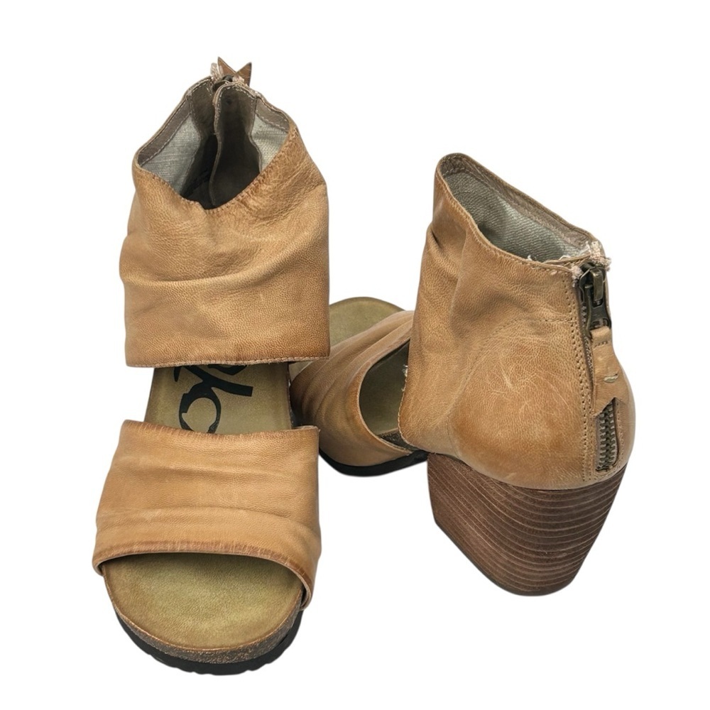 OTBT Womens Patchouli Leather Open Toe Sandal Tan Size 9 EUC Boho Western